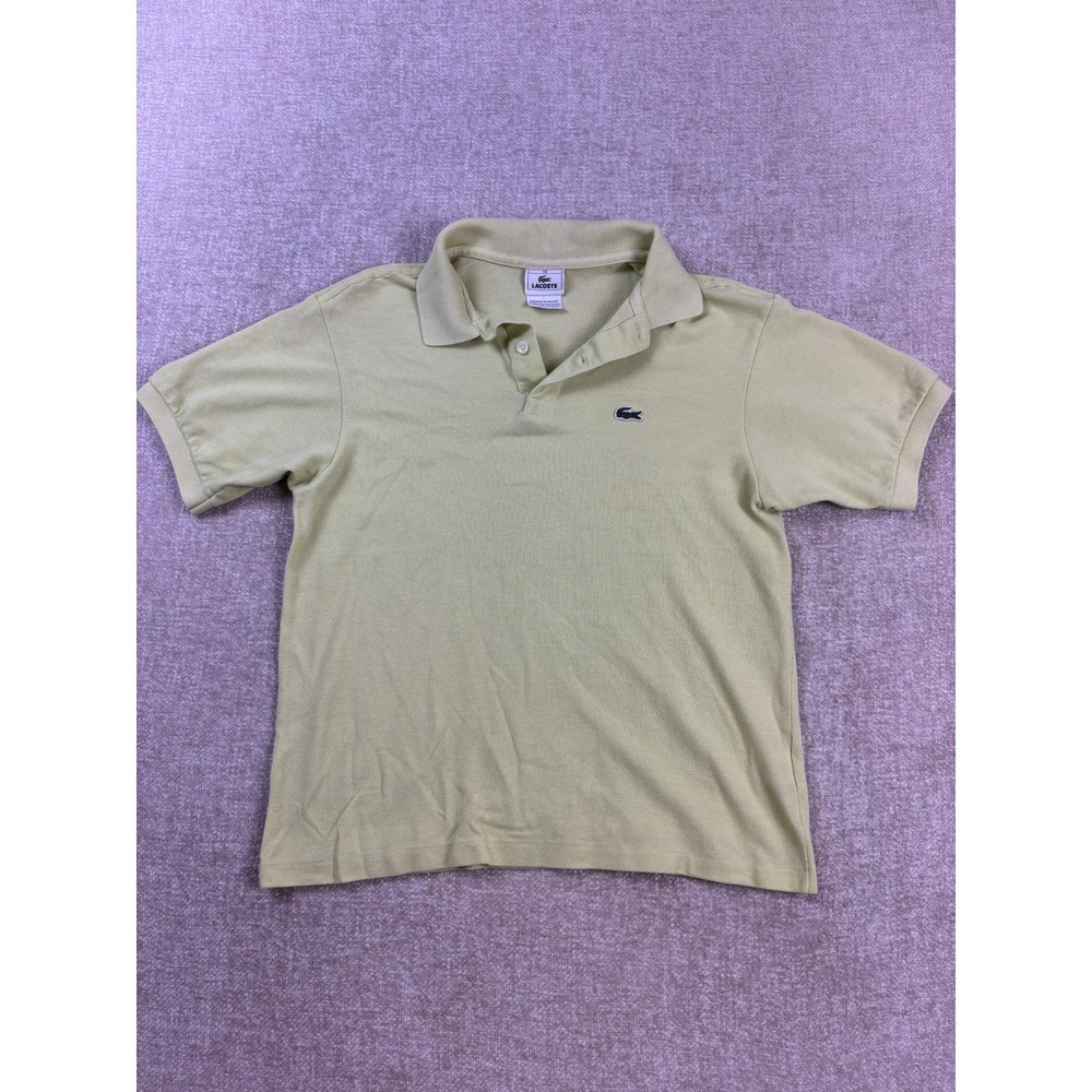 Lacoste Boys Short Sleeve Pique Polo Shirt Lime Green Size 14 Fits Like Medium